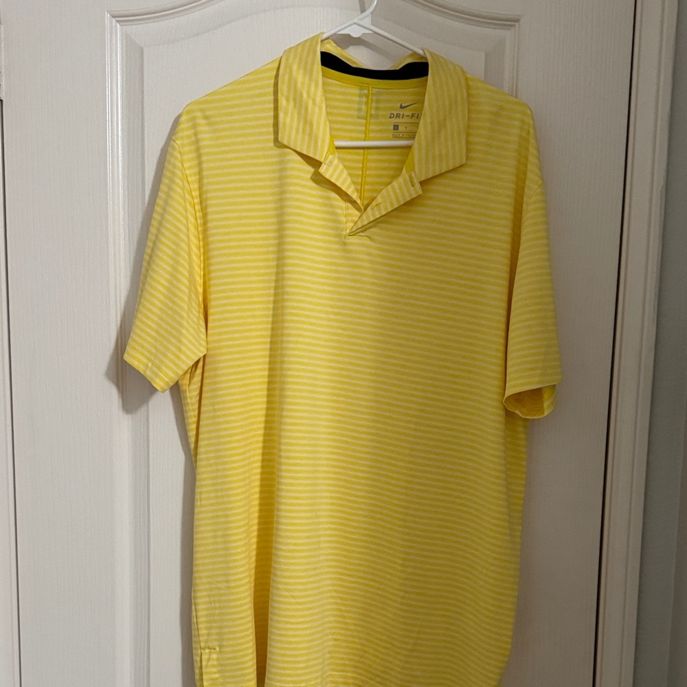 Nike Yellow Striped Polo Shirt